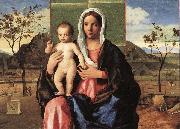 BELLINI, Giovanni Madonna and Child Blessing lpoojk oil on canvas